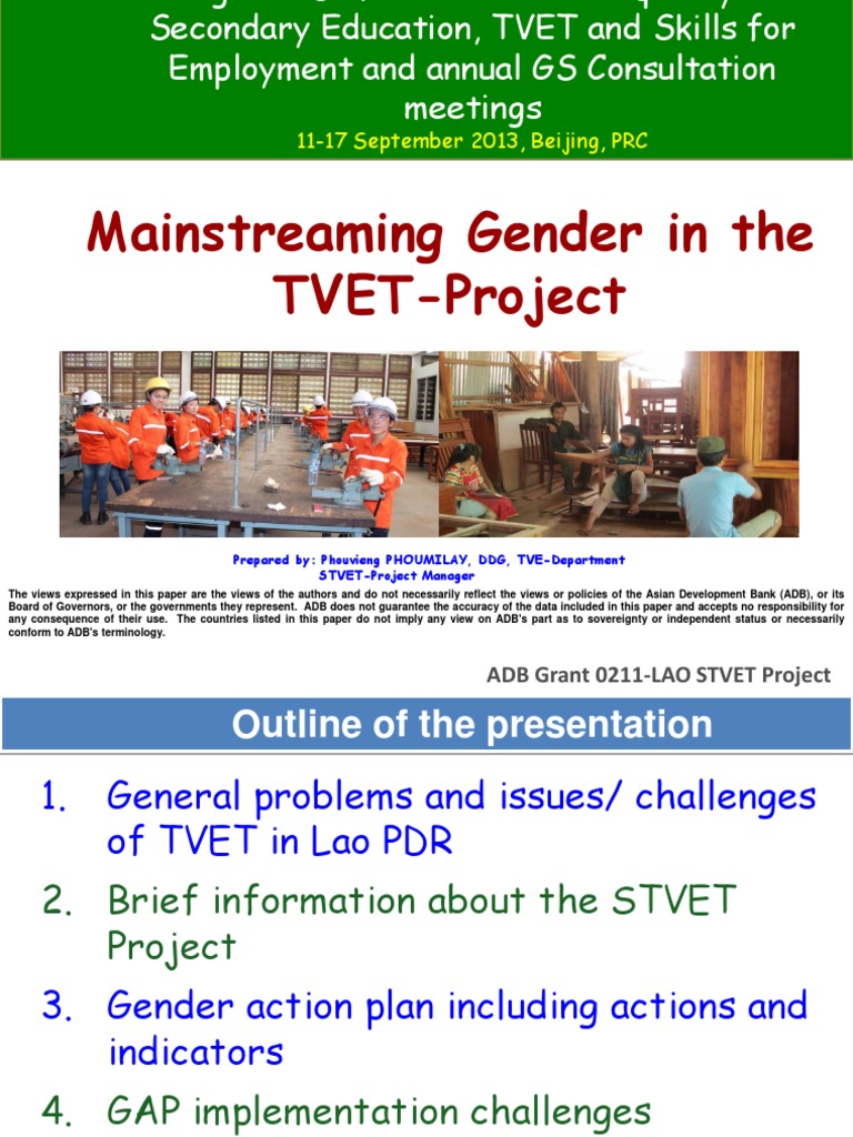 Lao PDR: Strengthening TVET Project | PDF | Vocational Education ...