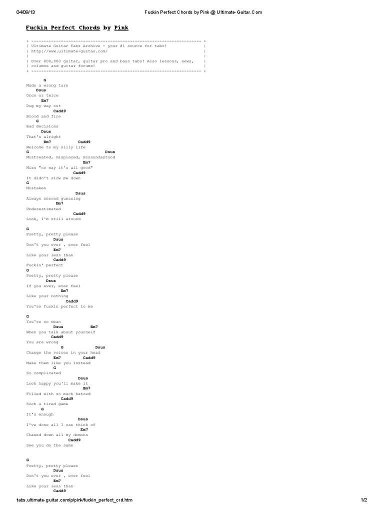 Perfect Pink Guitar Chords BEST YEARS INTERACTIVE TAB By Whitesnake
