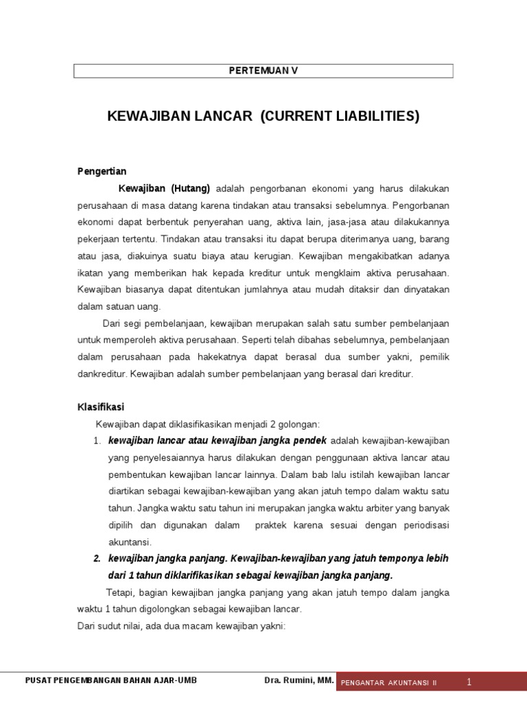 Kewajiban Lancar