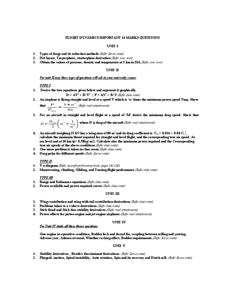 Flight Dynamics: Key Concepts and Questions | PDF | Technology ...