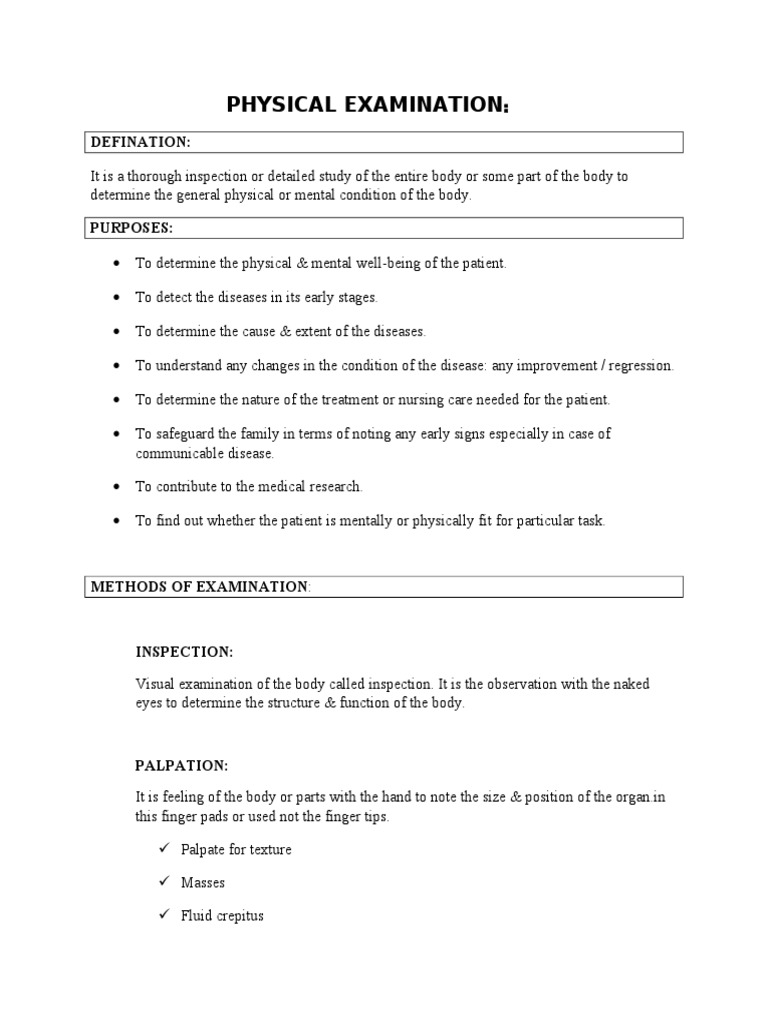 PHYSICAL EXAM GUIDE | PDF | Physical Examination | Arm