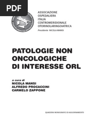 Patologie Orl Non Oncologiche Aoico