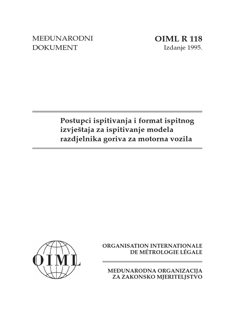 Oiml - R 118 | PDF