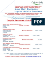 START YOUR OWN BUSINESS Drop-In Sessions - Calderdale Council - OCT 2013