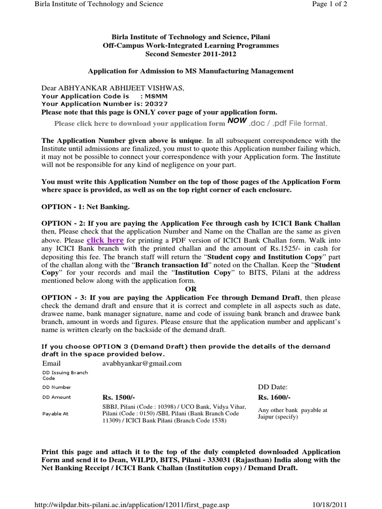 bits pilani dissertation outline