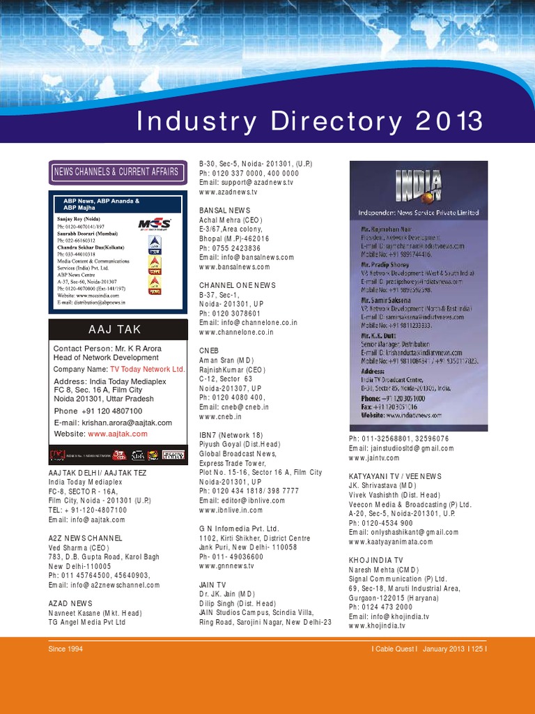 Channels Broadcasters List | PDF