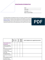 Training Evaluation Form For DATO