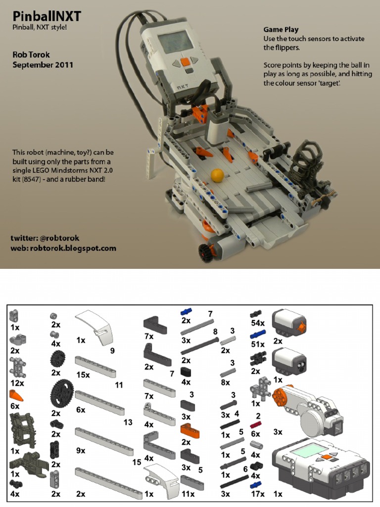 Lego NXT Mindstorms Bonus Model Pinball | PDF | Foreign Language ...