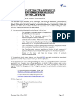 Application For A Licence To Manufacture/Assemble Preparations Containing Controlled Drugs