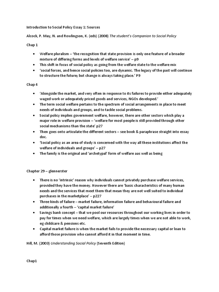 welfare state essay
