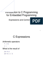 Introduction To C Programming For Embedded Programming: Expressions and Control Flow