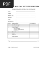 Technofab Engineering Limited: Remburshment of Cell Phone Expances