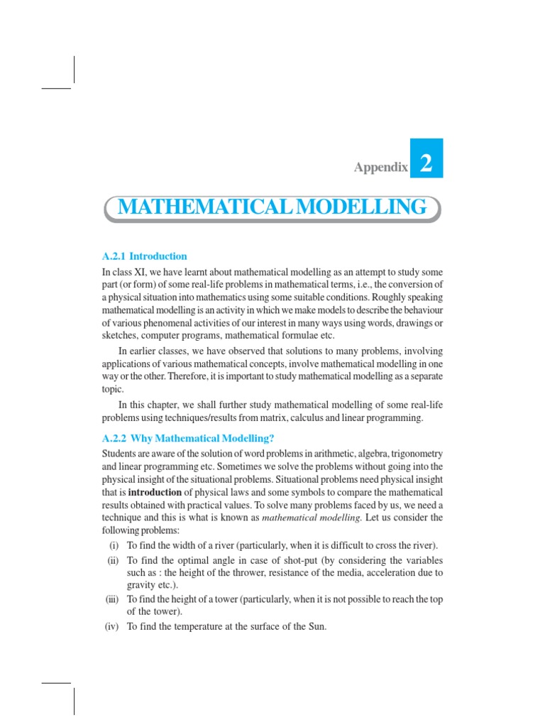 Appendix 2 - Mathematical Modeling | PDF