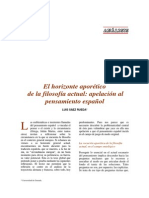 Saez, L. El horizonte aporético de la filosofia actual...