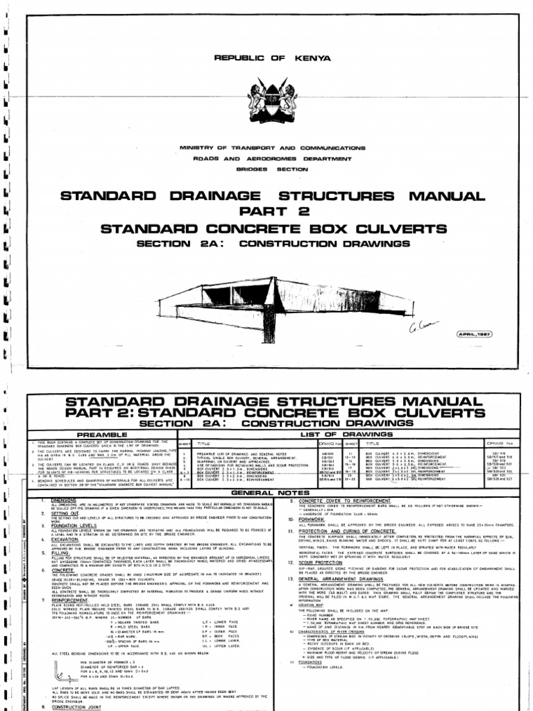Standard Concrete Box Culverts Manual | PDF | Screw | Road