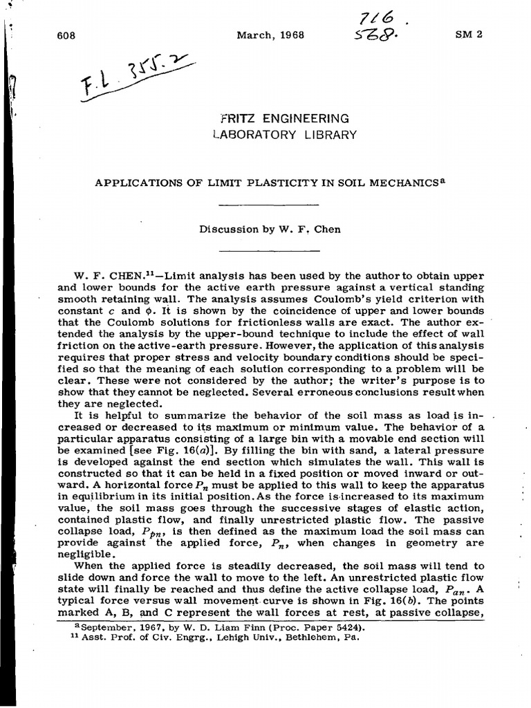 355 - 2 - Application of Limit Plasticity in Soil Mechanics | PDF ...