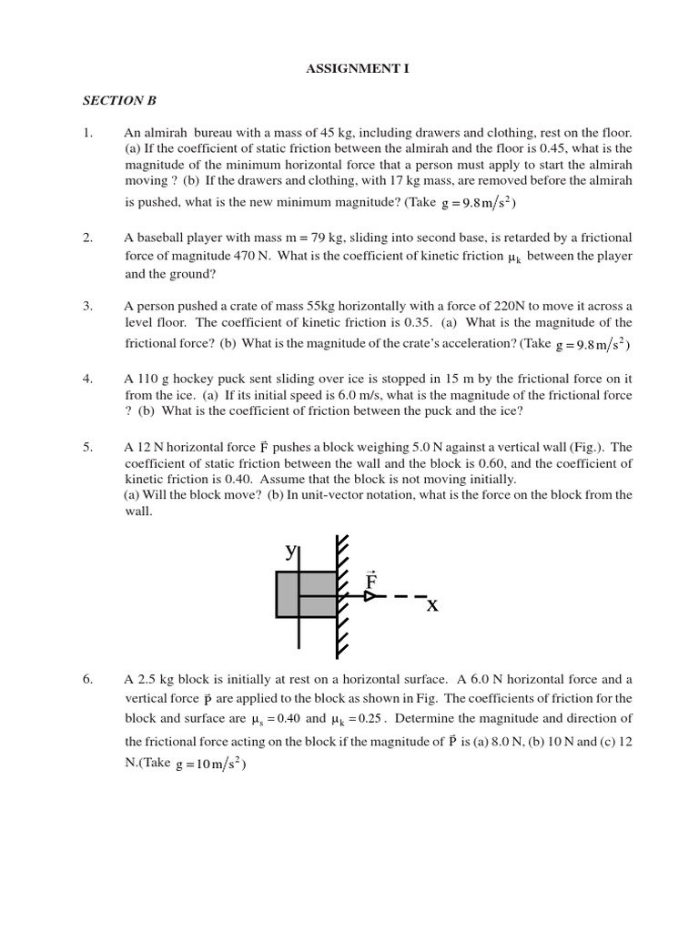 Horizontal Force and Friction Analysis | PDF | Friction | Tension (Physics)