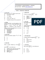 Lista de Exercícios - Função Exponencial - Logaritmo