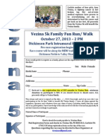 Vezina 5k Family Fun Run/ Walk Registration Form 