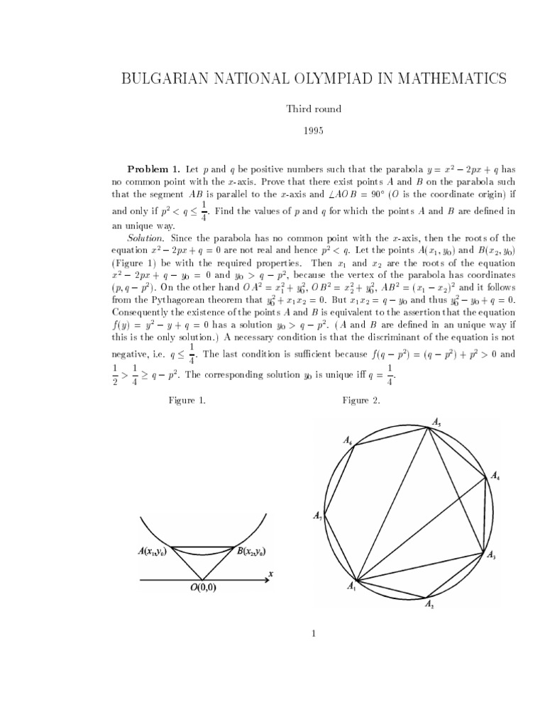 Bulgarian National Olympiad Problems | PDF | Euclidean Plane Geometry ...