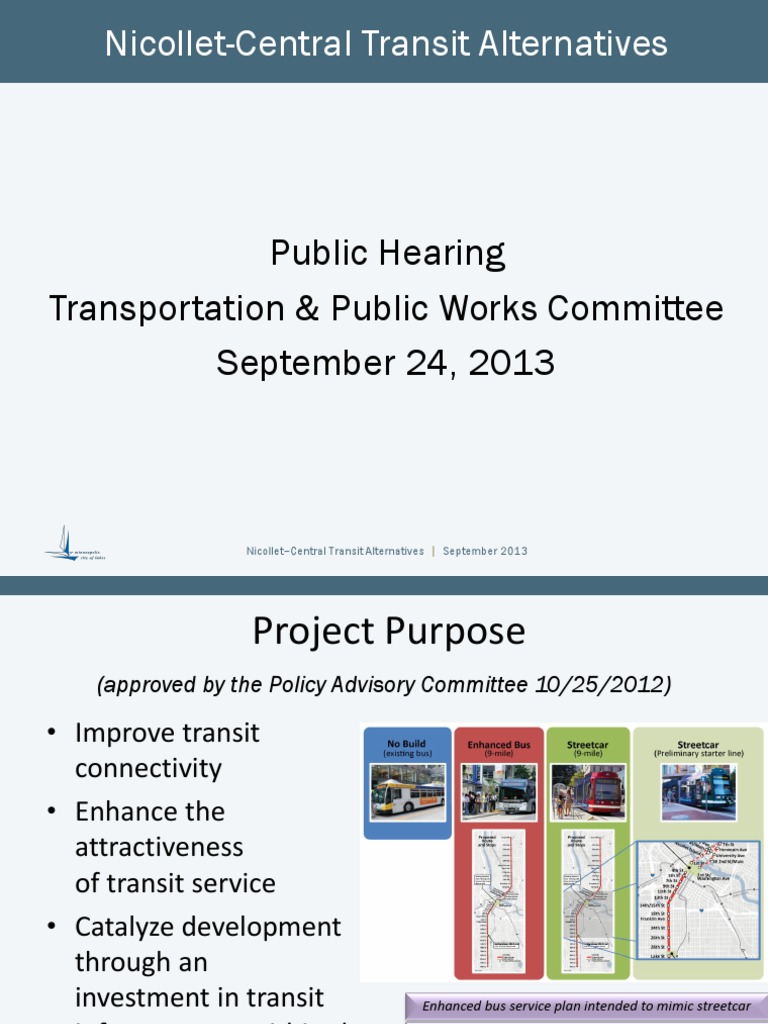 Nicollet-Central Transit Alternatives | PDF | Public Transport | Tram