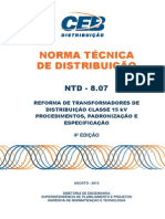 Ntd 8.07 - Reforma de Transformadores de Distribuio Classe 15 Kv Procedimentos Padronizao e Especificao