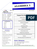 8th grade algebra 1 parent syllabus