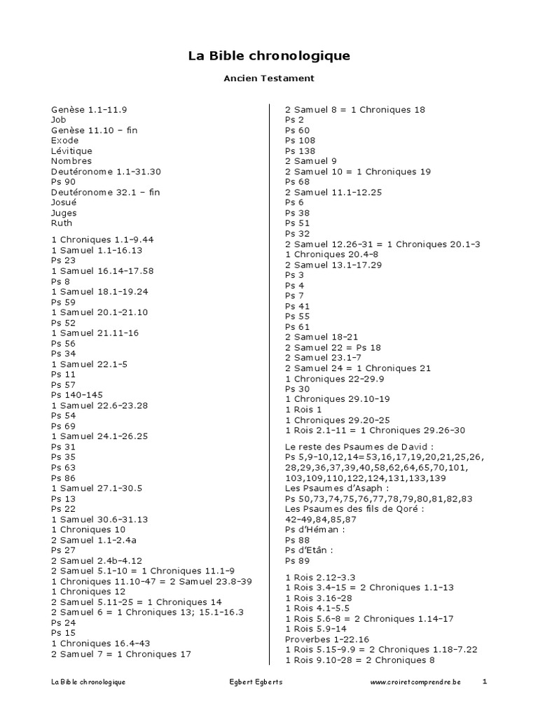 Bible Chronologique