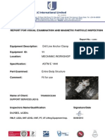 International Limited: Report For Visual Examination and Magnetic Particle Inspection