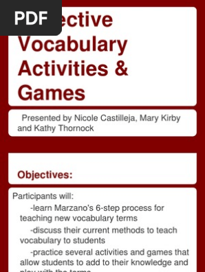 Vocabulary Activities