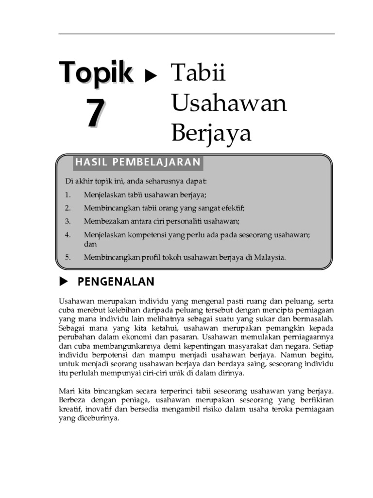HBLS1203 - Topik 7 | PDF