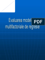 Evaluarea Modelelor Multifactoriale de Regresie