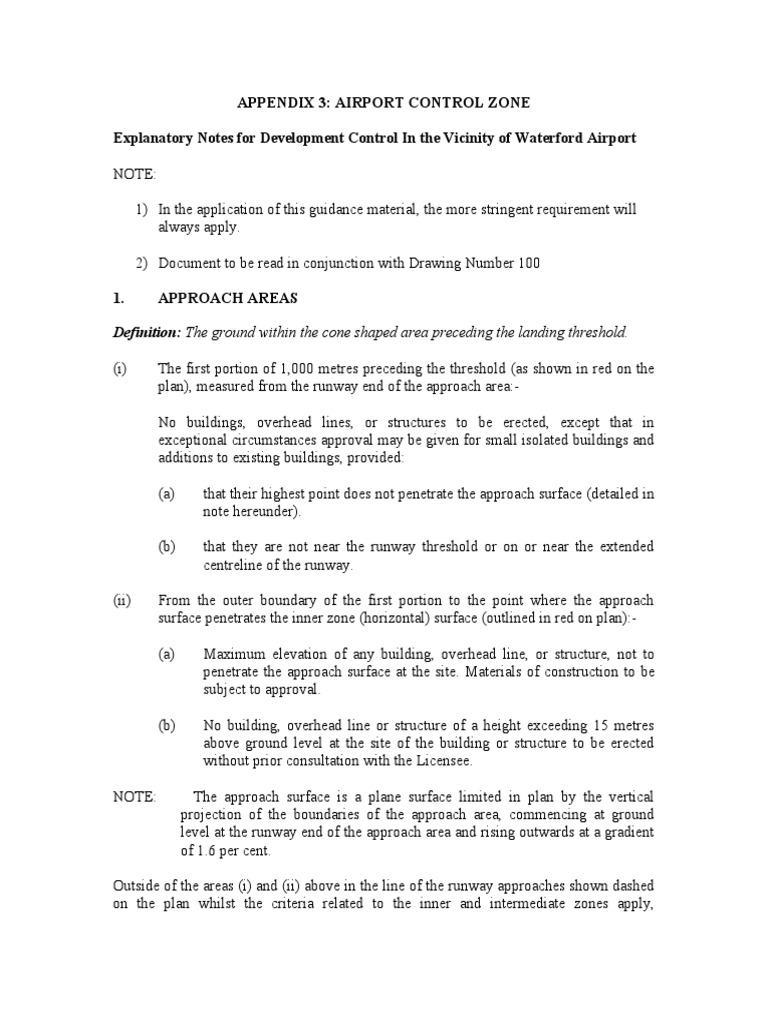Appendix 3 Airport Control Zones PDF Runway Airport