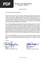 Ellison letter to Senate leaders on the Continuing Resolution