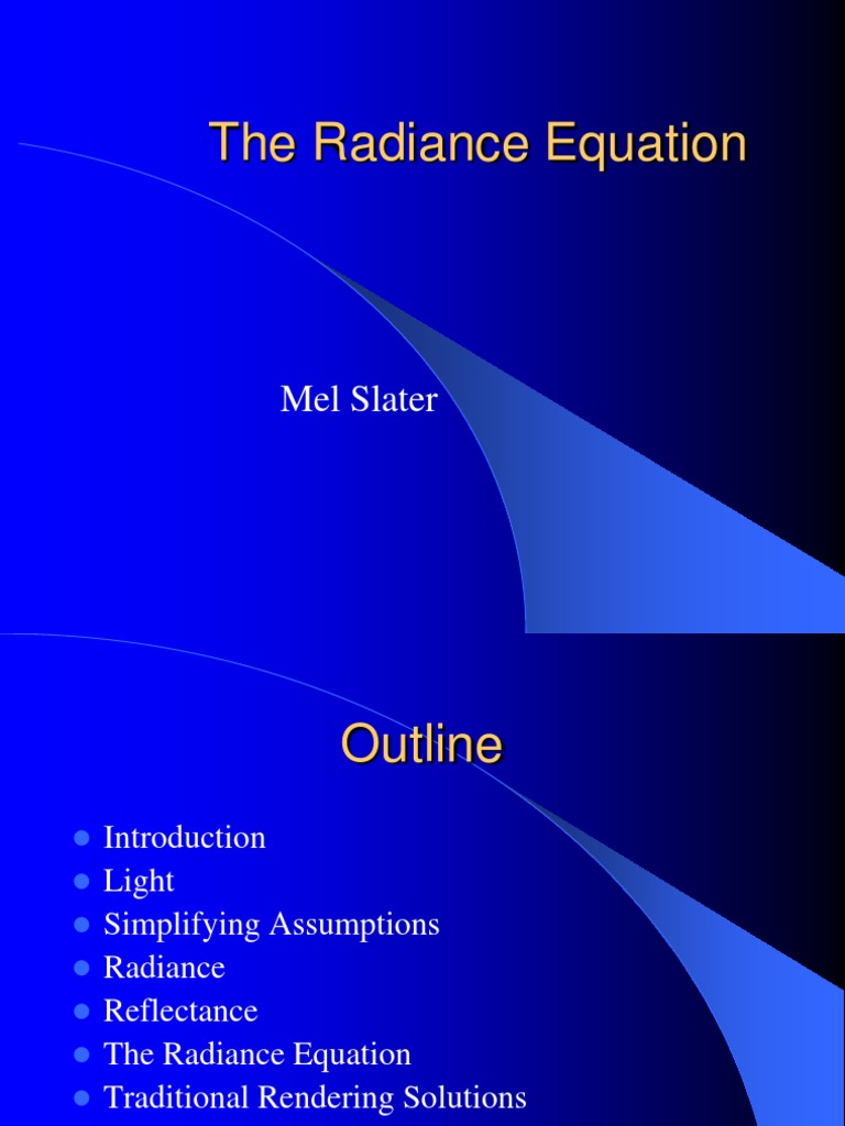 Radiance Equation Rendering Graphics) Light