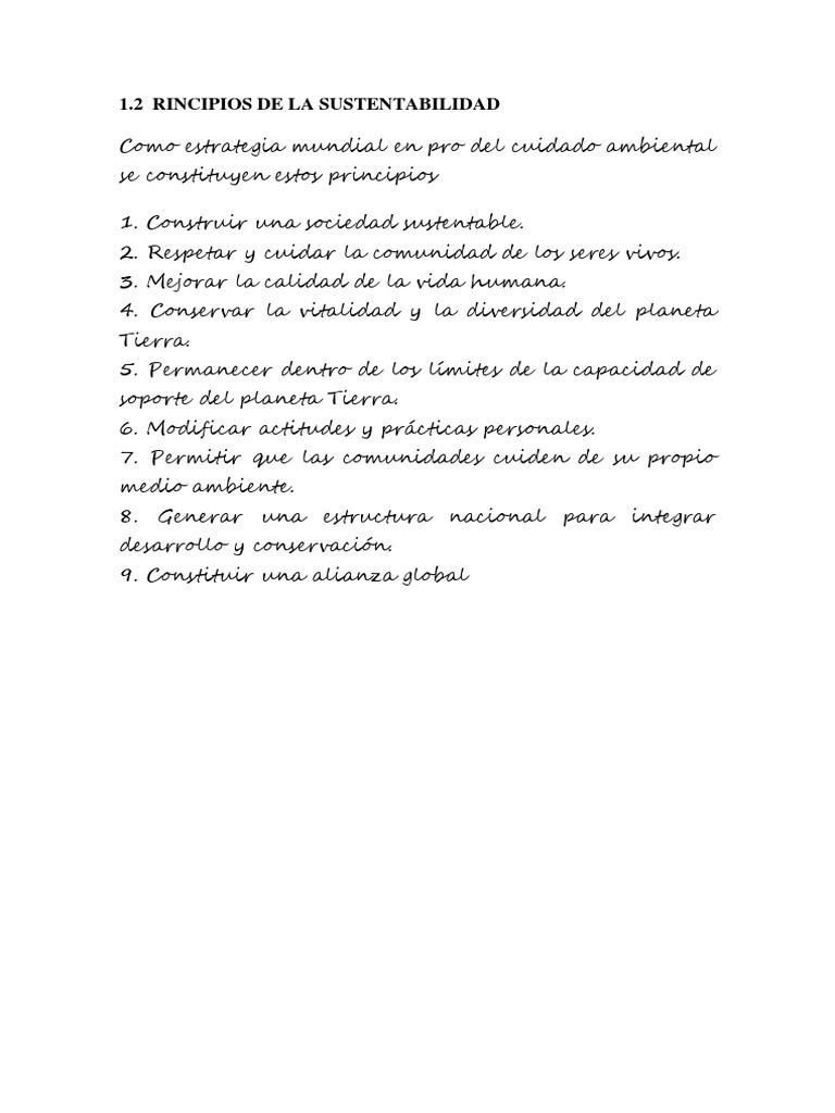 1.2 Principios de La Sustentabilidad | PDF