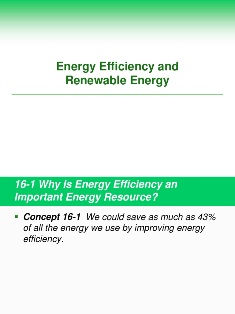 APES Chapter 16 Energy Efficiency and Renewable Energy PDF Biofuel