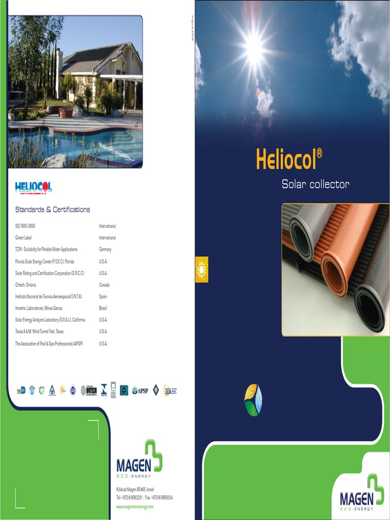 Heliocol Informacion Tecnica Piscinas | PDF | Swimming Pool | Solar Energy