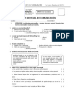 EXAMEN BIMESTRAL DE COMUNICACIÓN - 4to
