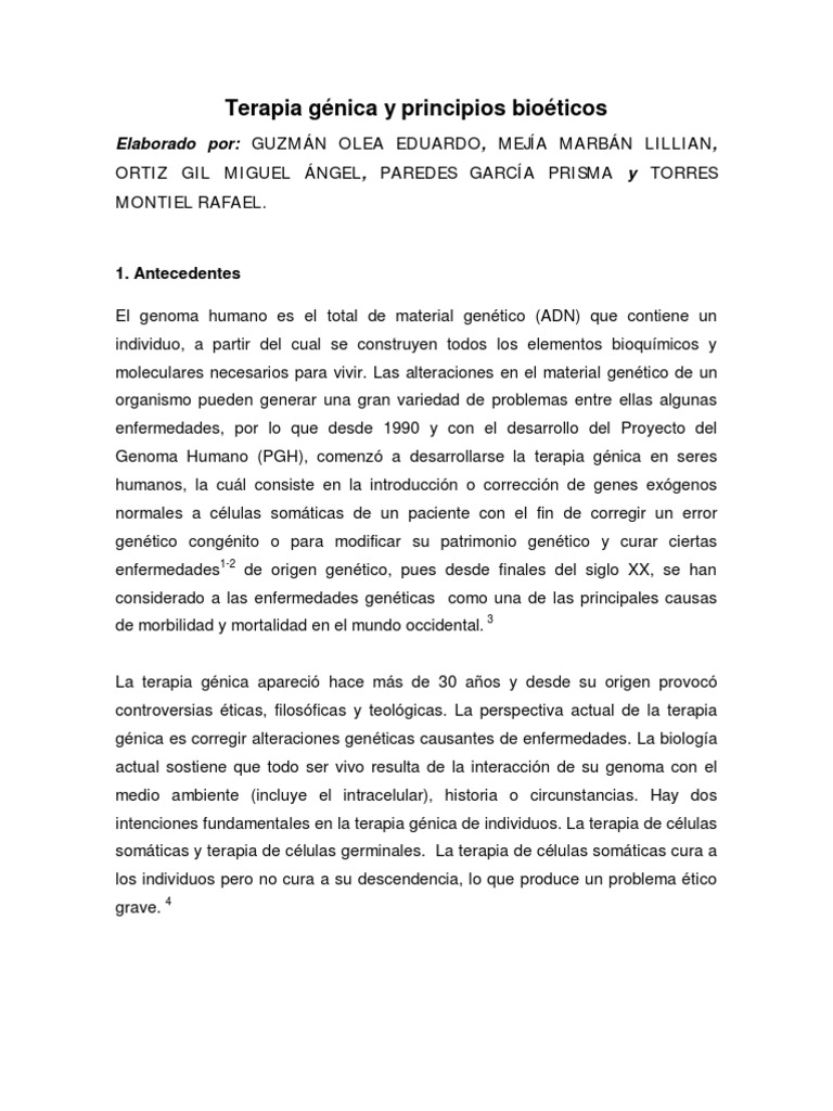 Ética y desafíos de la terapia génica | PDF | Terapia de genes | VIH