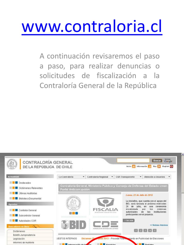Como Hacer Una Denuncia en Contraloria