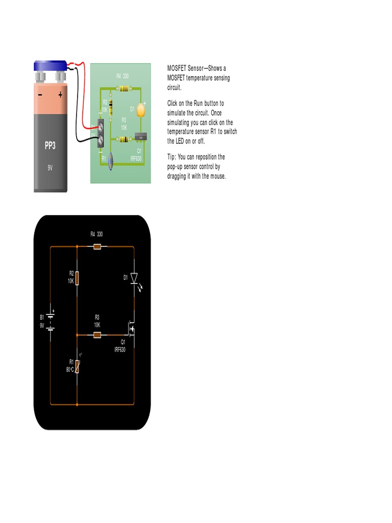Circuit Wizard - MOSFET Sensor | PDF | Electrical Engineering | Electronics
