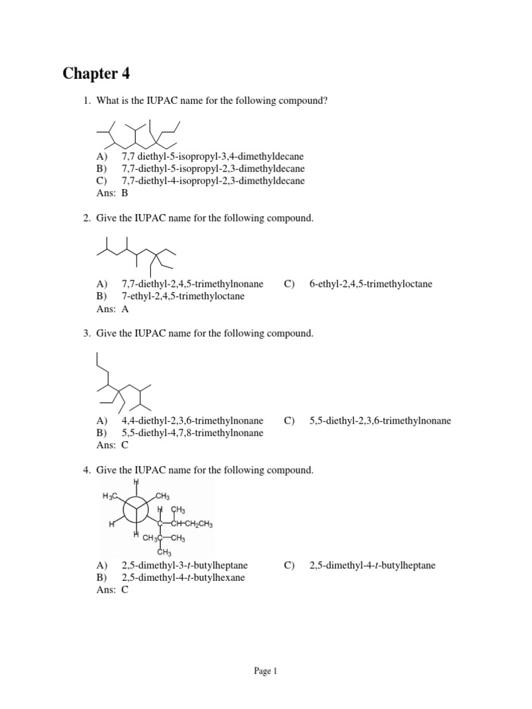Ch 4 Alkanes Pdf Isomer Conformational Isomerism