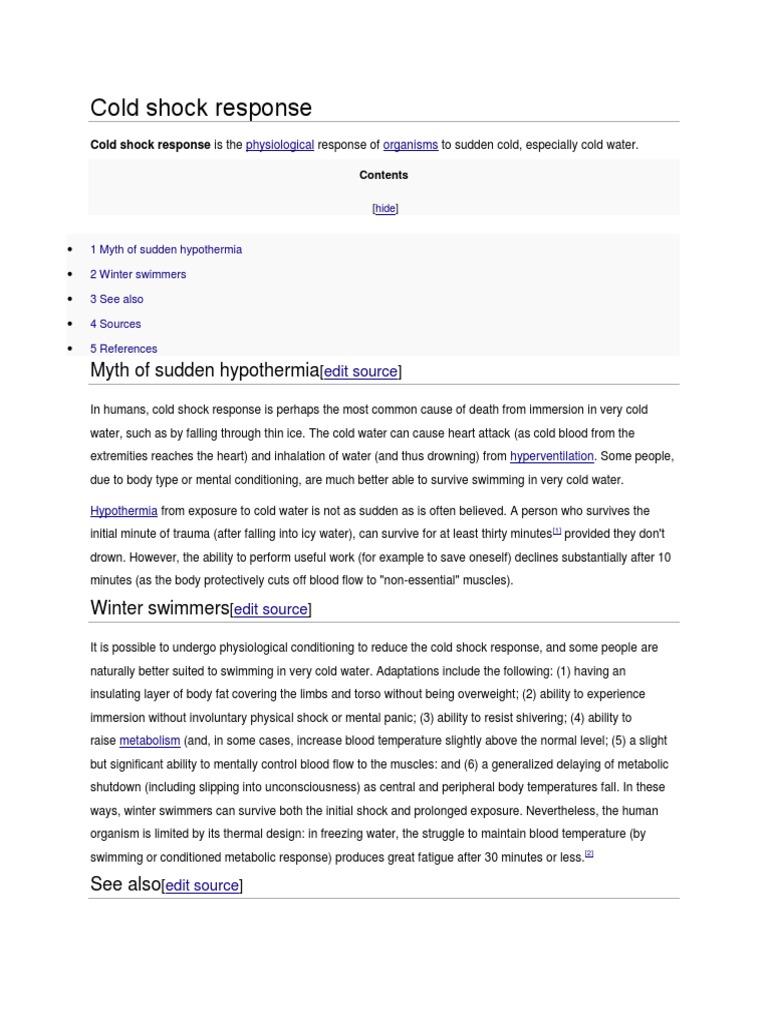 Cold Shock Response | Physiology Of Drowning: A Review – LOHBQ