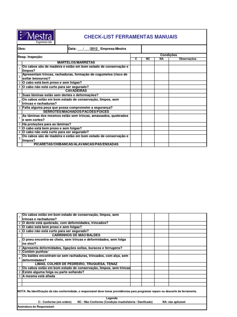 Lista De Ferramentas Para Marcenaria Pdf
