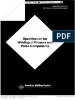 Specification for Welding of Presses and Press Components