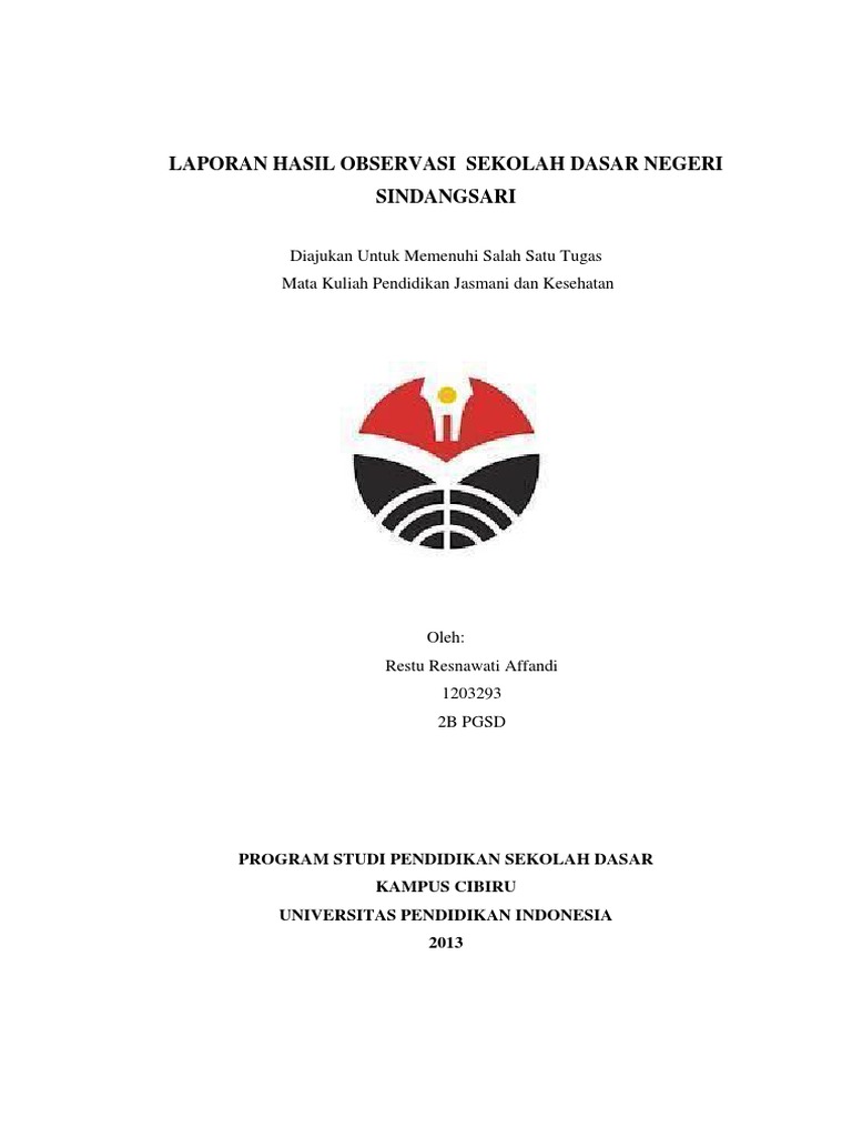 Contoh Laporan Observasi Sekolah Sd