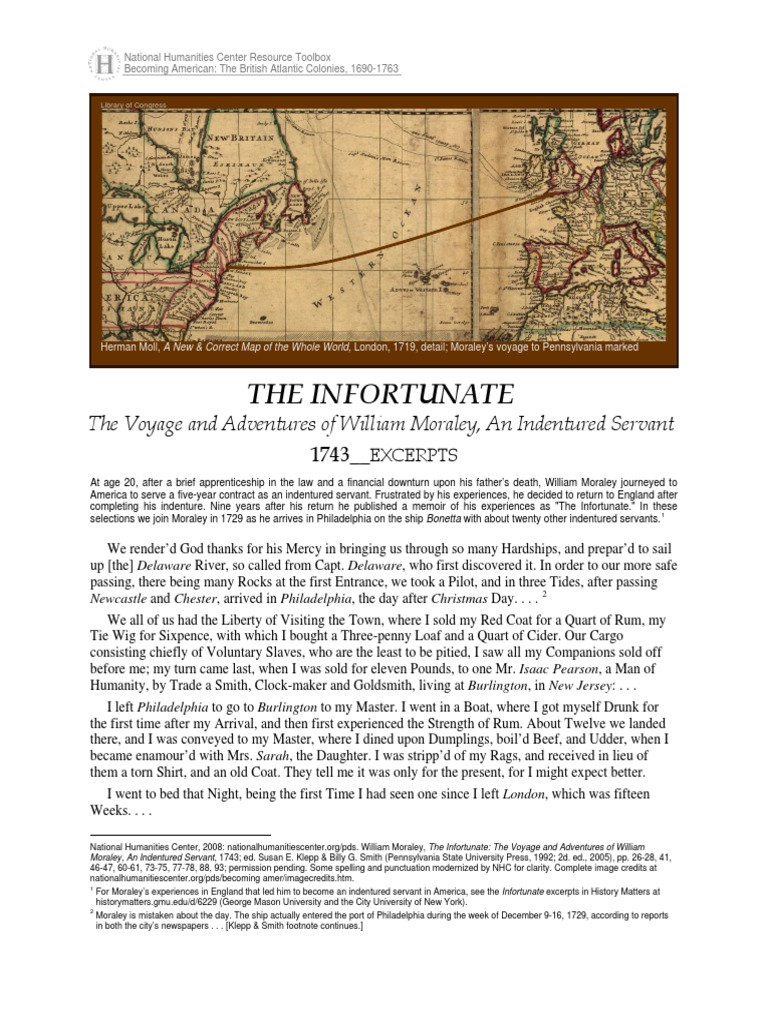 Moraley's Experiences as an Indentured Servant | PDF | Slavery
