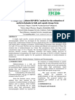 A Simple and Validated RP-HPLC Method For The Estimation of Methylcobalamin in Bulk and Capsule Dosage Form