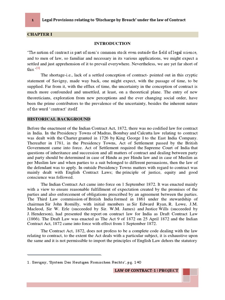 BREACH OF CONTRACT.docx | Breach Of  harmony | Damages
